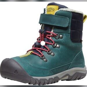 Keen Kids Turquoise and Yellow Snow Boots